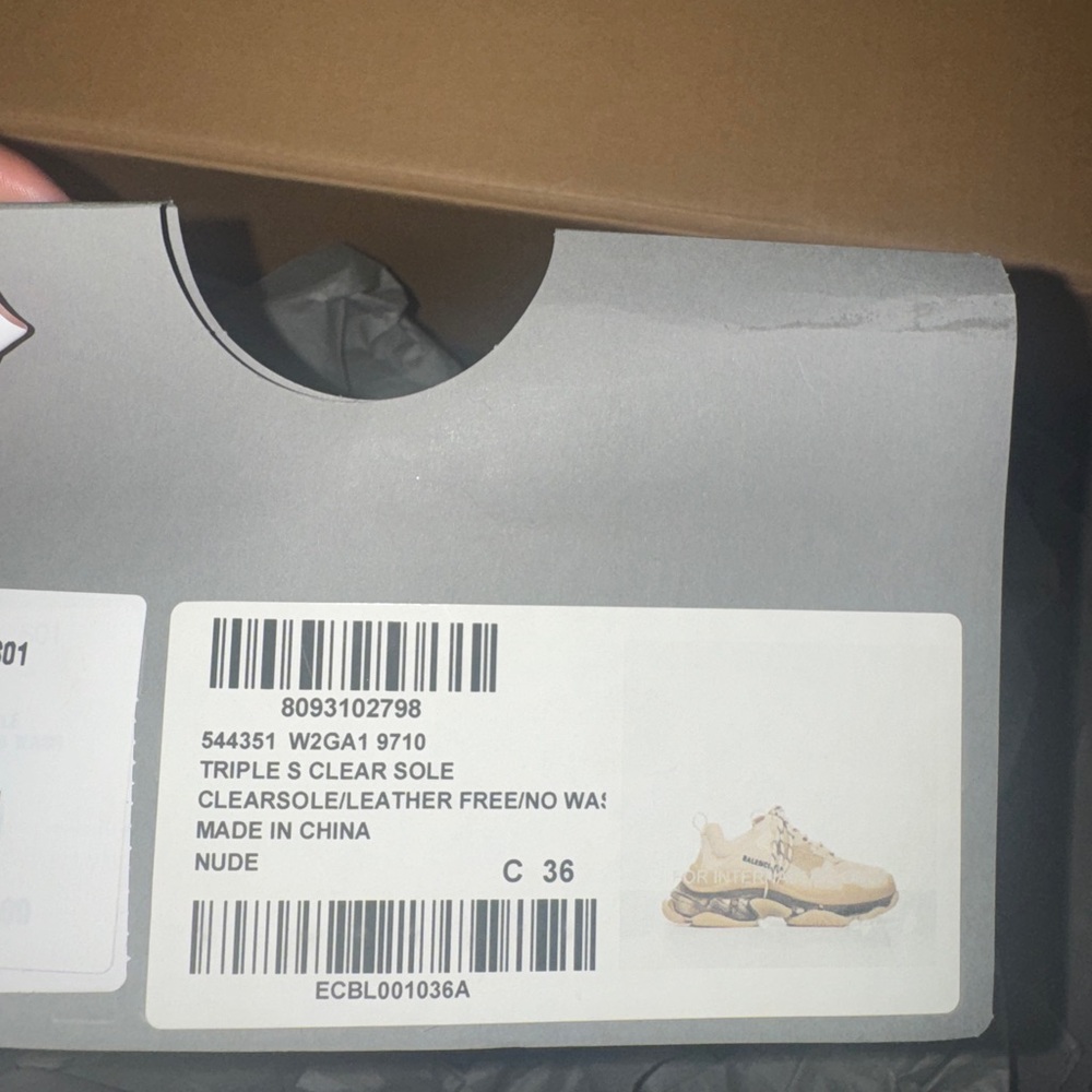 Balenciaga Fabric Mesh Clear Sole Womens Triple S Sneakers - Picture 5 of 5